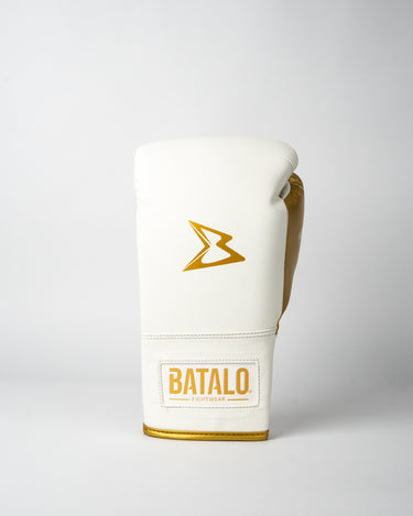 BATALO SB-Pro Boxhandschuhe - Weiss/Gold Schnüren