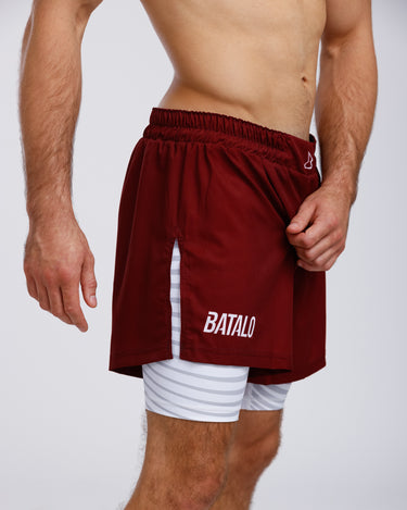 Maroon 2-in-1 hybrid Shorts