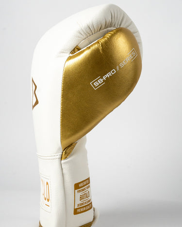 BATALO SB-Pro Boxhandschuhe - Weiss/Gold Schnüren