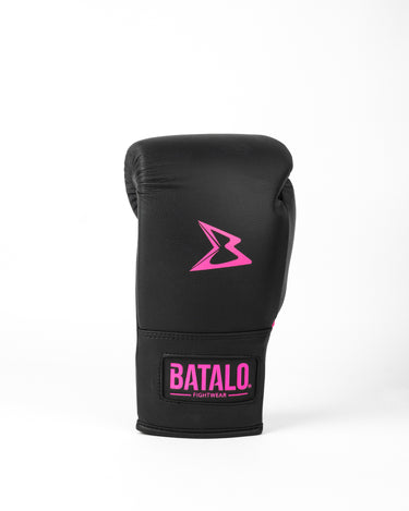 BATALO SB-Pro Boxhandschuhe - Schwarz/Pink Schnüren