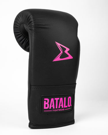 BATALO SB-Pro Boxhandschuhe - Schwarz/Pink Schnüren