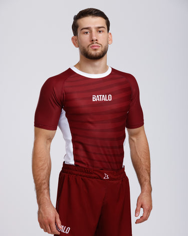Maroon Rashguard Kurzarm