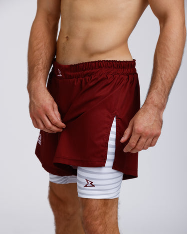 Maroon 2-in-1 hybrid Shorts