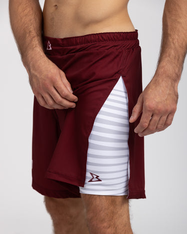 Maroon 2-in-1 Battle Shorts