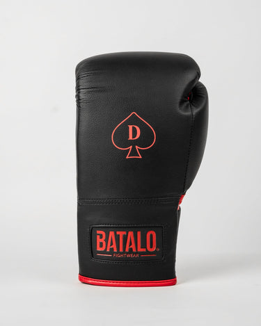 Pik Dame SB-Pro Boxhandschuhe - Schwarz Rot Schnüren